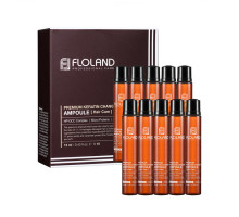 Филлер для восстановления структуры волос с кератином FLOLAND Premium Keratin Change Ampoule
