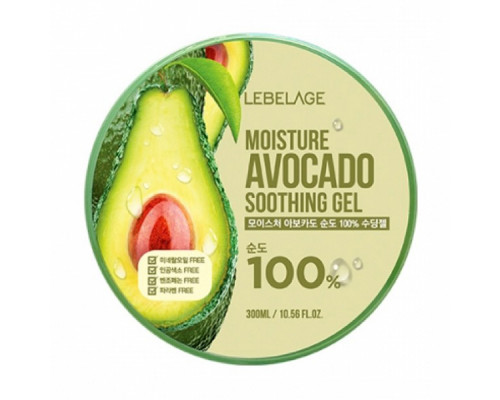 Увлажняющий успокаивающий гель с авокадо Lebelage Moisture Avocado Soothing Gel, 300мл
